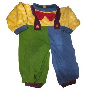 Vintage‎ Gymboree Clown Costume Baby Jumpsuit Yellow Polka Dot Corduroy Rainbow